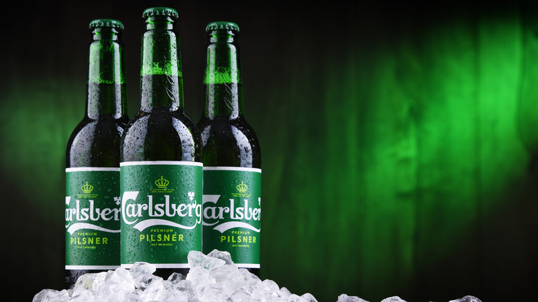 Carlsberg beer on ice