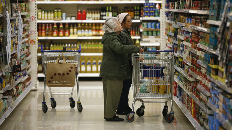 Customers with Aldi cart