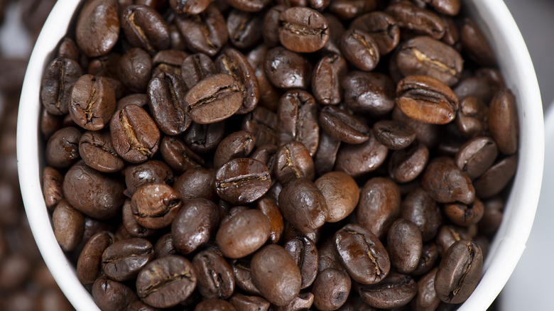 Freshly roasted coffee beans