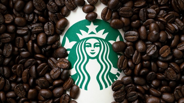Starbucks beans and logo