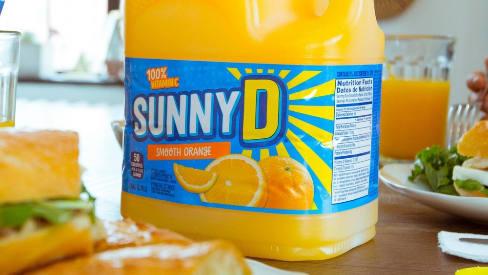 Sunny D on breakfast table