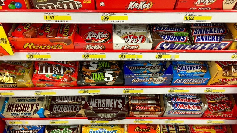Candy aisle in store