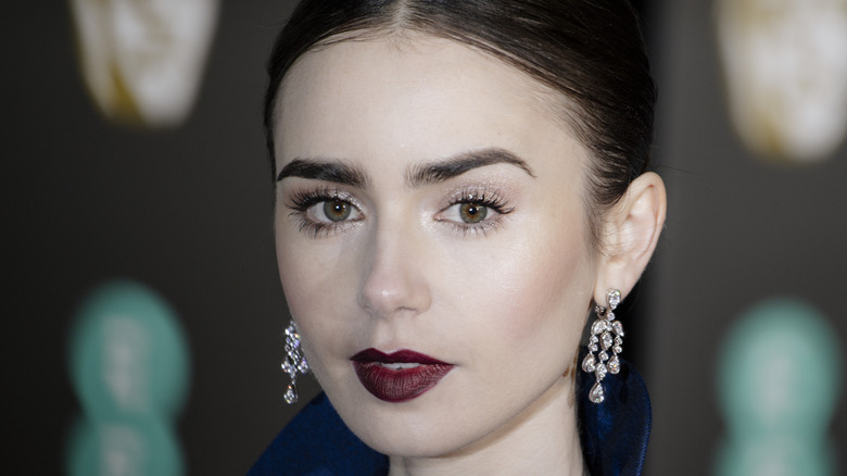 Close-up of Lily Collins