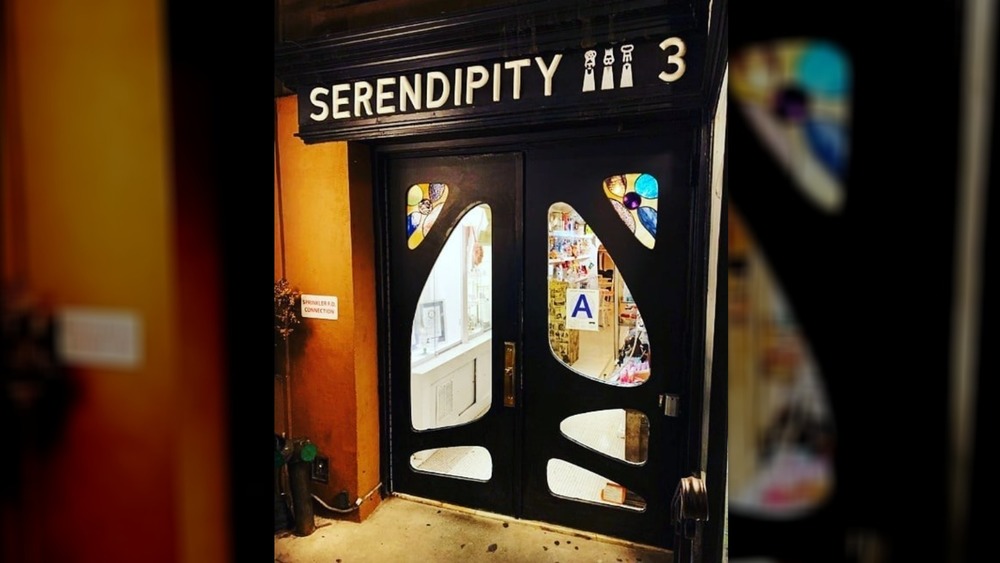 Outside the Serendipity 3 restaurant, New York