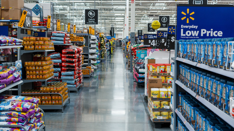 empty Walmart aisles