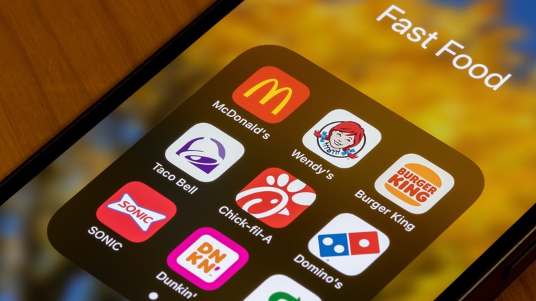 Fast food apps on phone