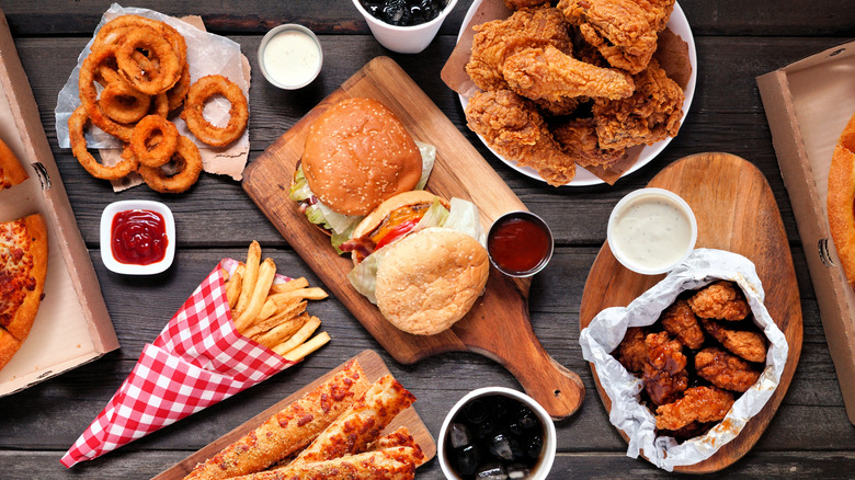 Assortment of take-out foods