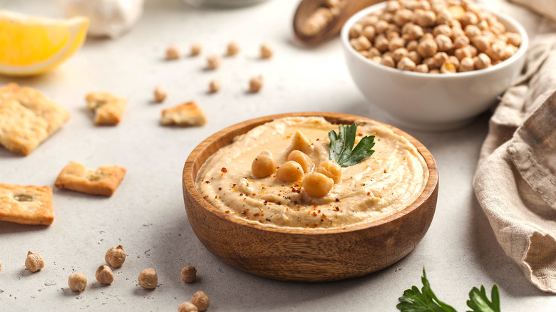 Bowl of fresh hummus