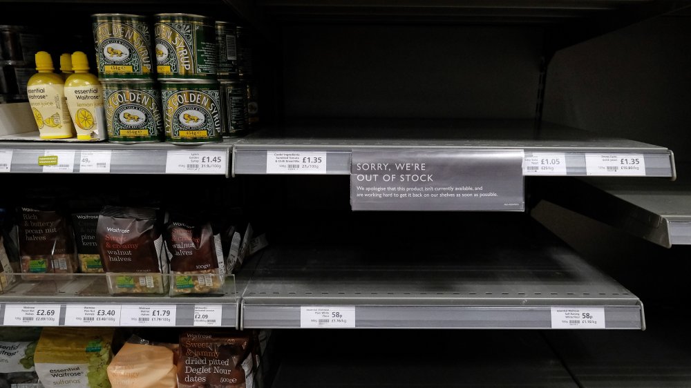 supermarket flour shelves