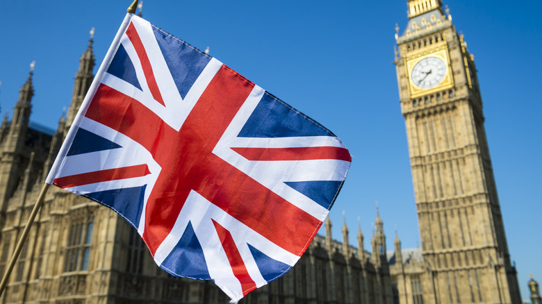 UK Flag and Big Ben in London