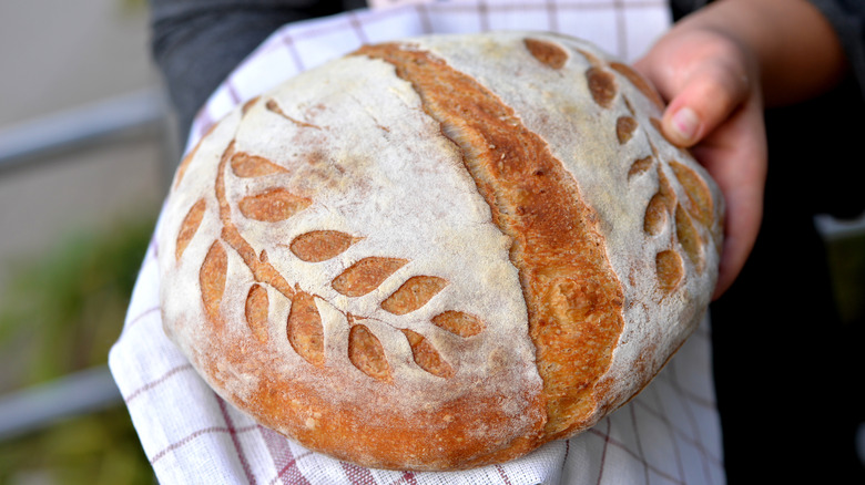 Sourdough bread with crust pattern