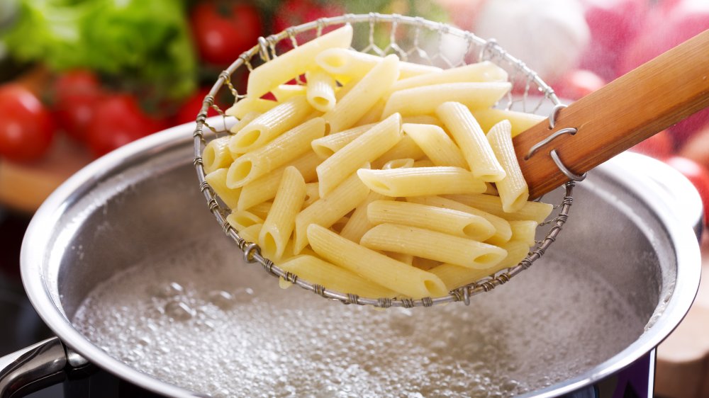 Penne being boiled