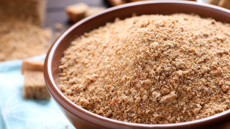 Breadcrumbs in a bowl