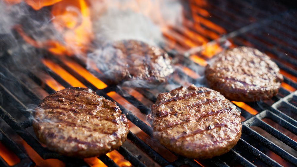 Burgers on the grill