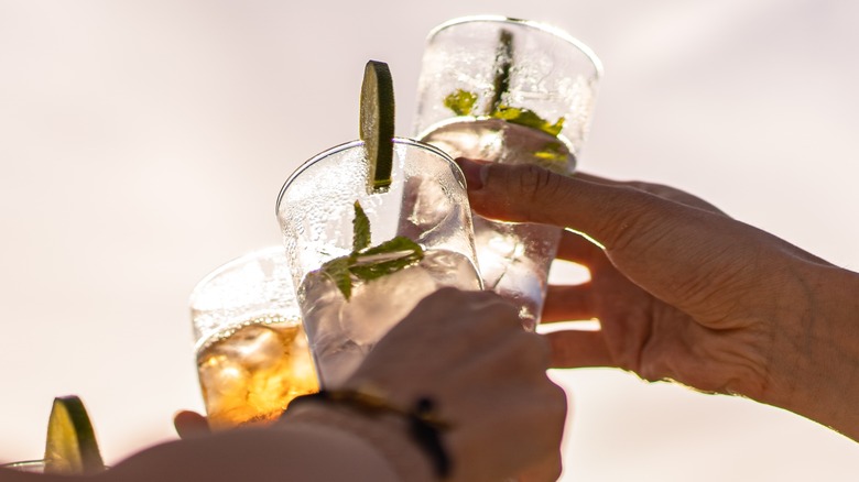 People toasting cocktails