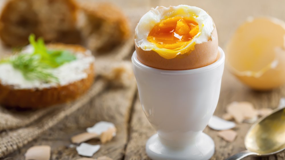 soft boiled egg in an egg cup