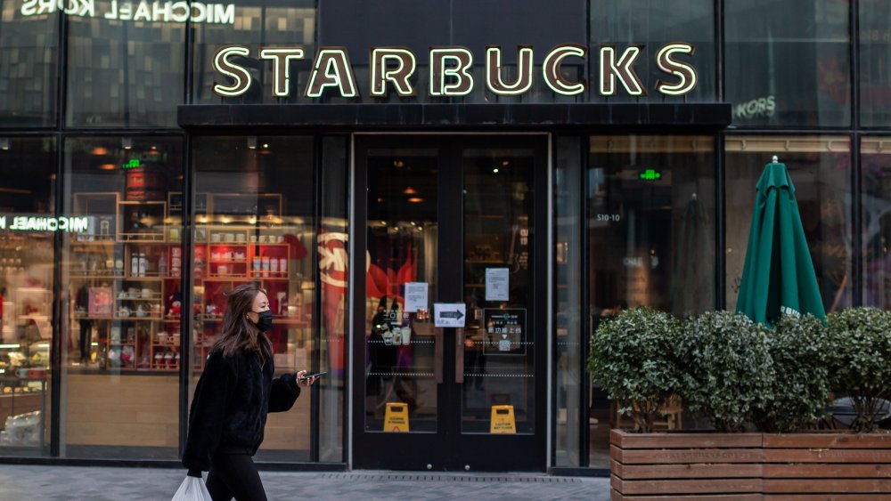 Starbucks storefront closed for in-store orders