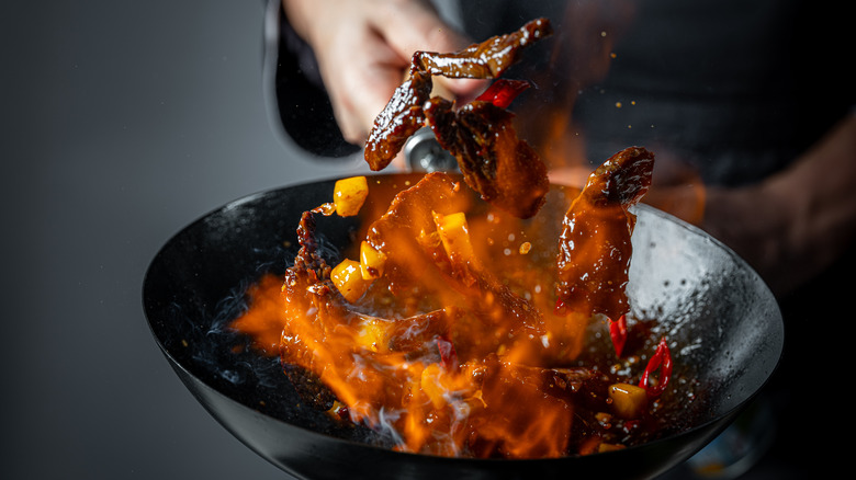 Wok cooking