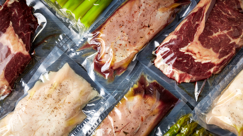 Proteins in vacuum-sealed bags