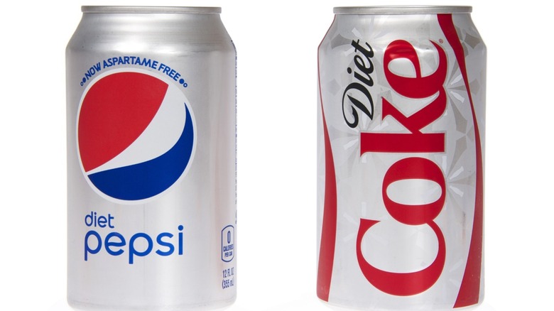 diet pepsi and diet coke cans