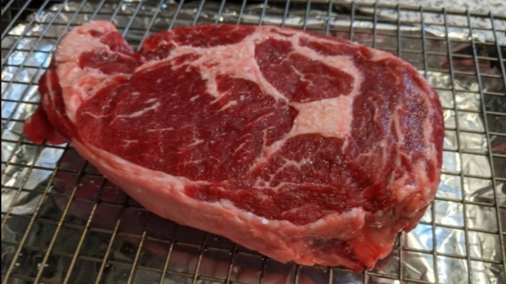 A cut of Aldi ribeye