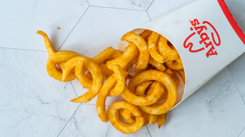 arby's curly fries knocked over