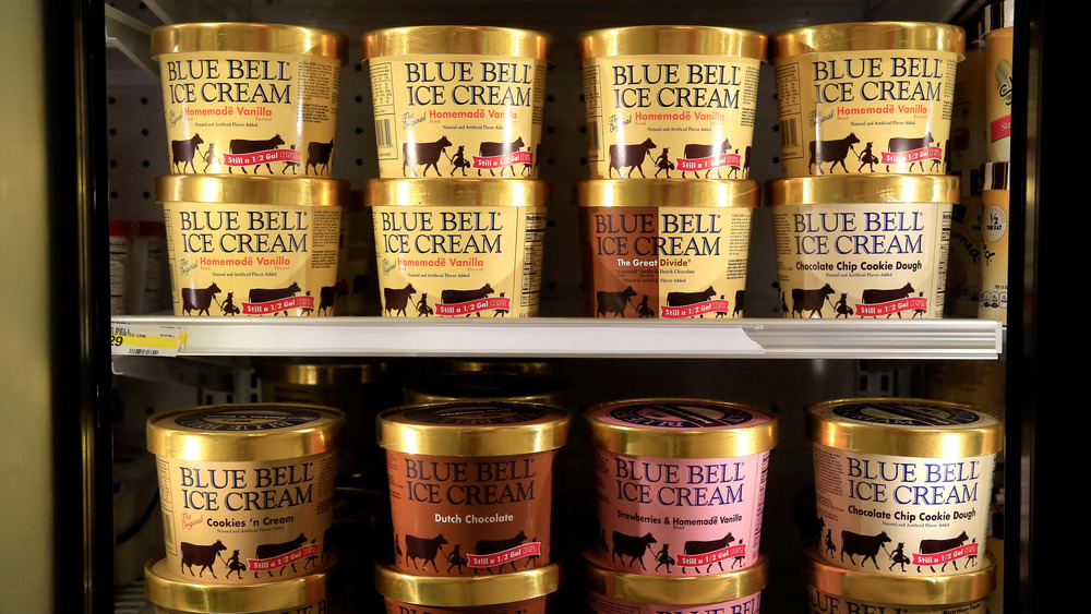 Cartons of Blue Bell ice cream