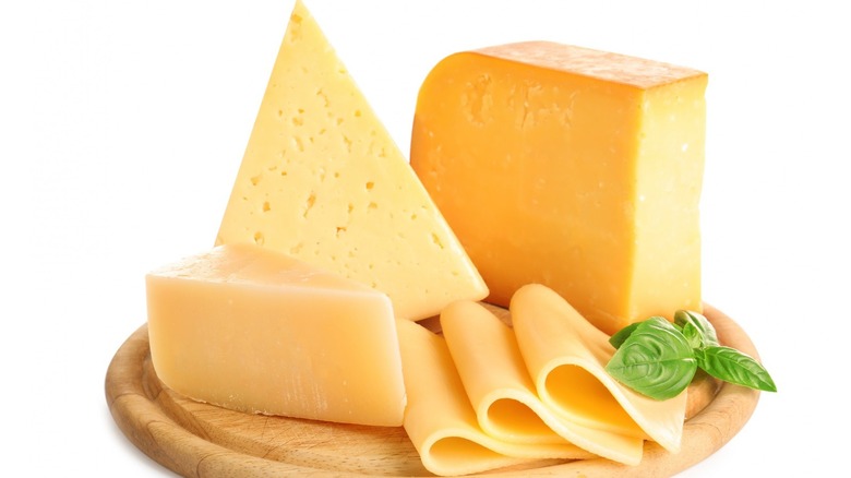 Several varieties of cheese