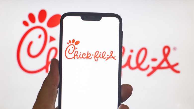 Chick-fil-A logo on phone
