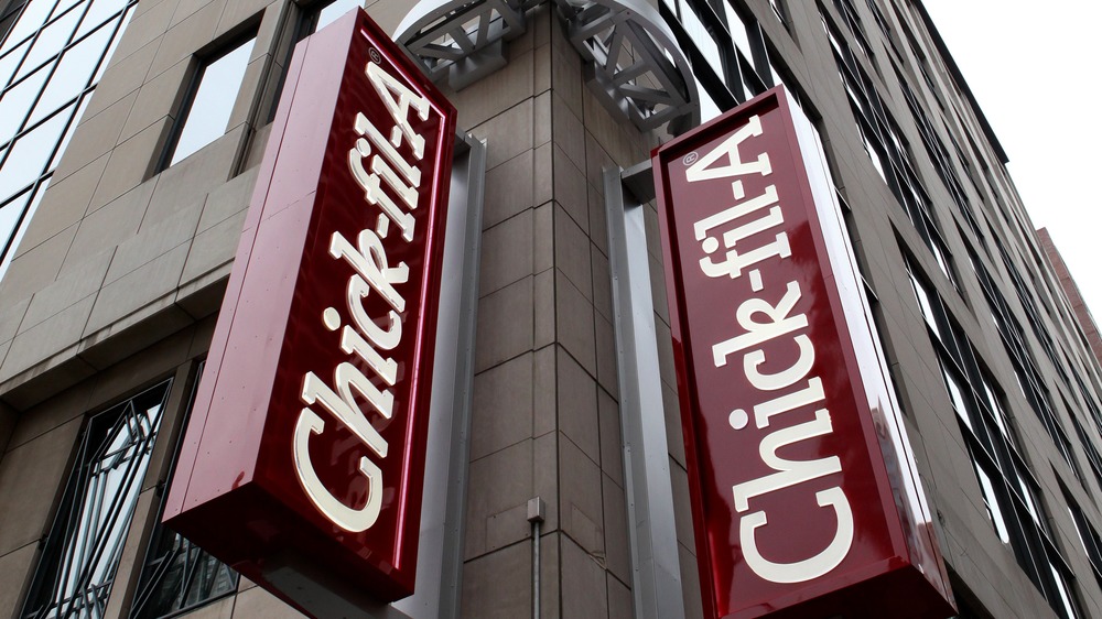 A building with the Chick-fil-A signboard