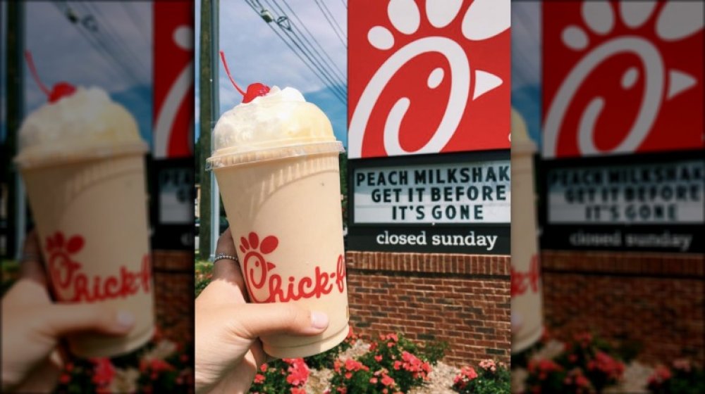 The Reason Chick-Fil-A's Peach Milkshake Isn't Served All Year