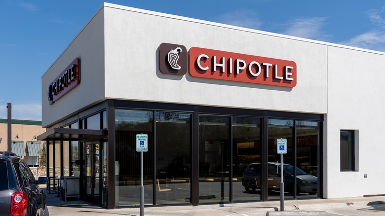 Chipotle storefront with sign