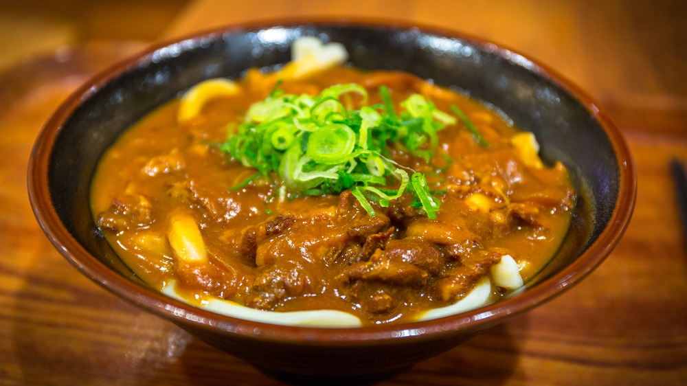 Japanese curry udon soup