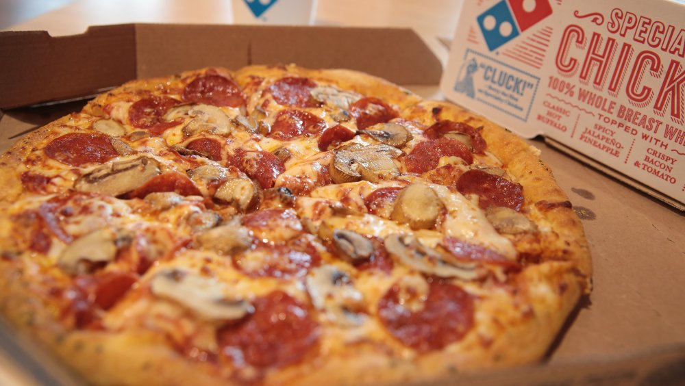 Domino's pepperoni pizza in a box
