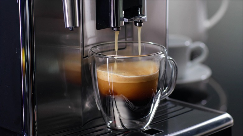 espresso machine serving a cup