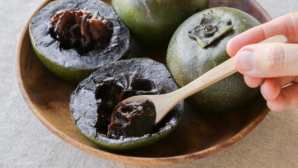 Black sapote in bowl