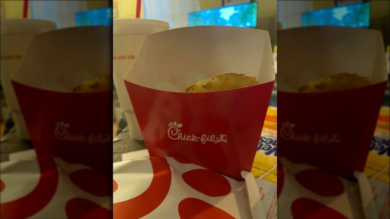 The box of Chick-fil-A fries in question