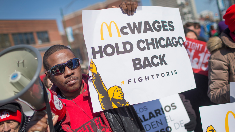 Fast food workers on strike