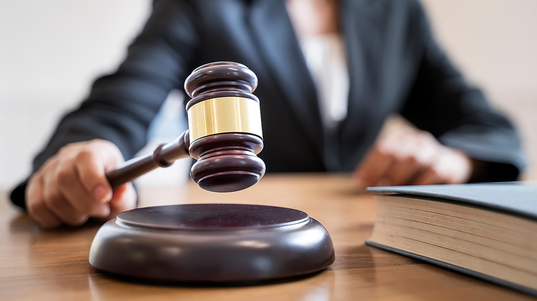 judge hitting a gavel 