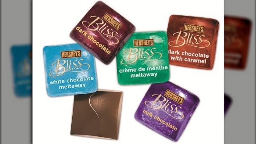 Hershey's Bliss chocolates on white background