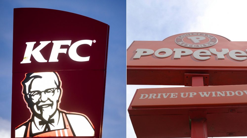 KFC and Popeyes signs