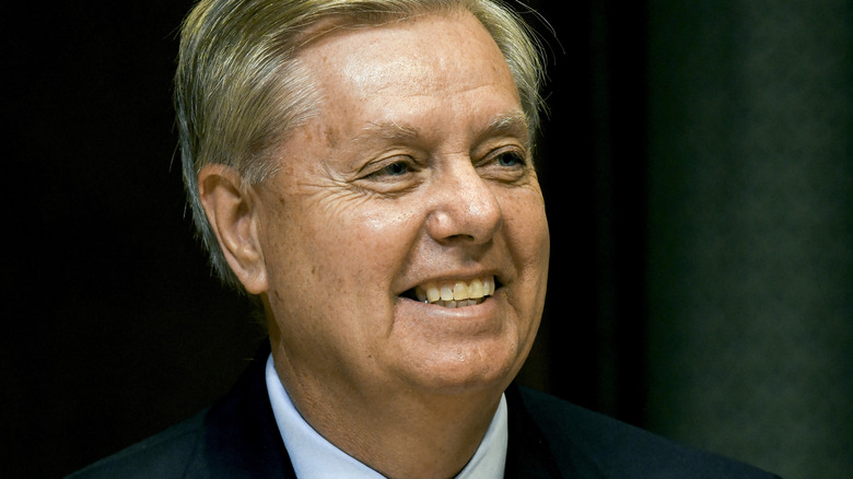 Closeup of Lindsey Graham smiling