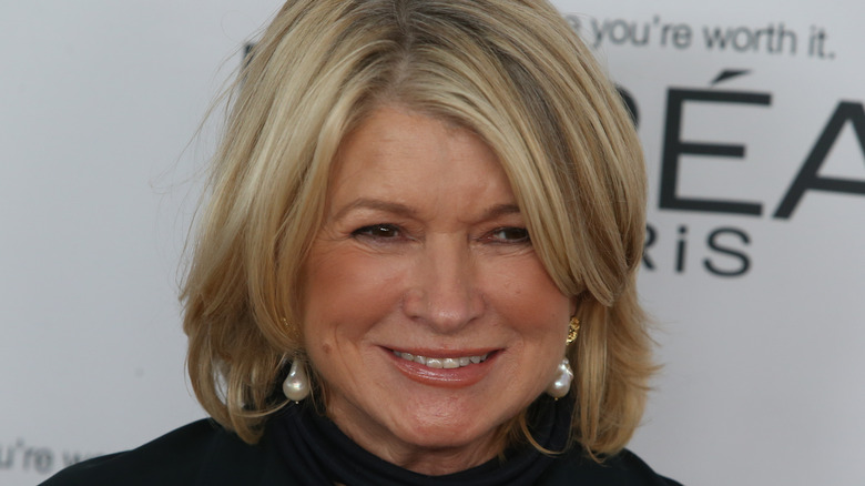 Martha Stewart in earrings smiling