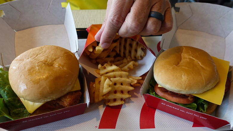 Chick-fil-A sandwiches and fries