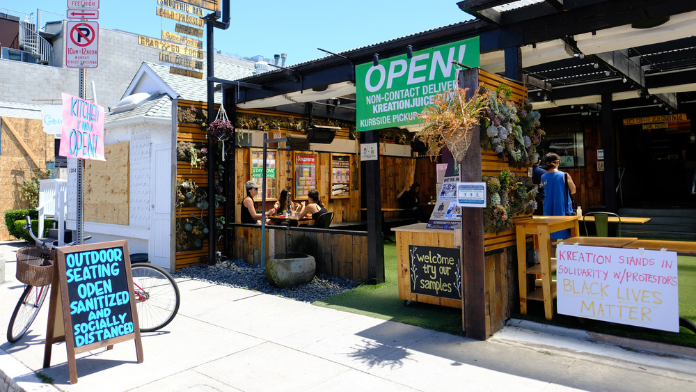 Outdoor dining open in the summer