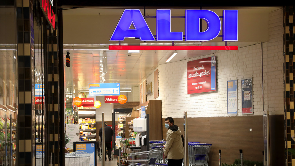 Aldi sign at store entrance