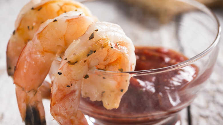 shrimp with cocktail sauce