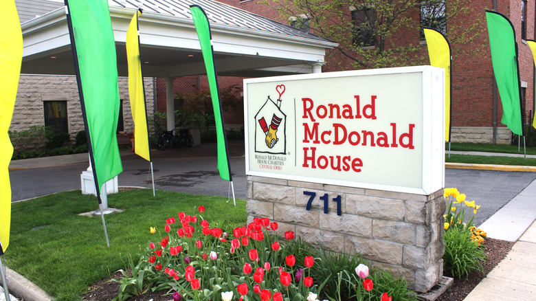 Ronald McDonald House location with green and yellow flags