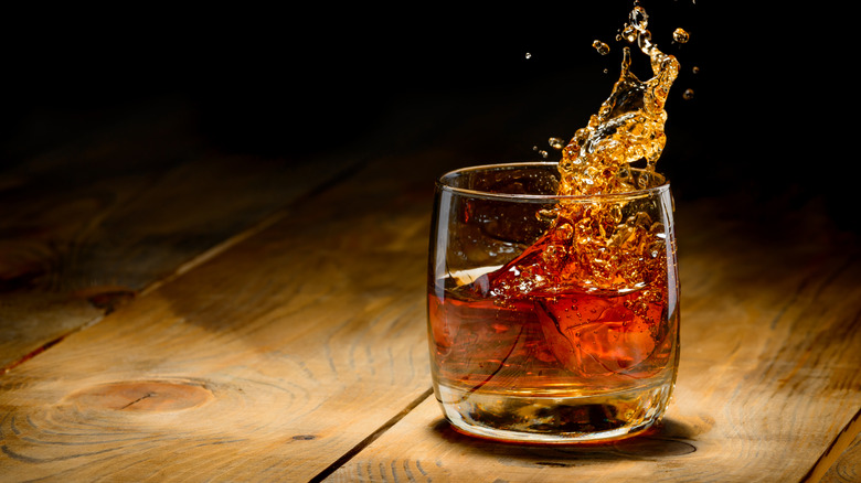 whiskey in glass 