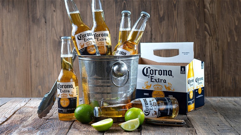 Corona beer bucket with limes 
